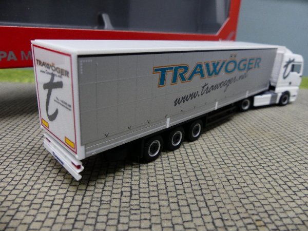 1/87 Herpa MAN TGX XLX Trawöger Gardinenplanen SZ 311779