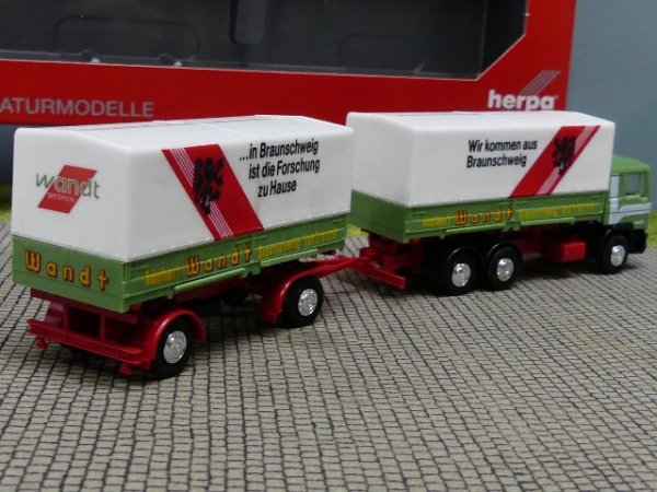 1/87 Herpa MAN F90 Wandt Braunschweig Wechselpritschen Hängerzug 859010