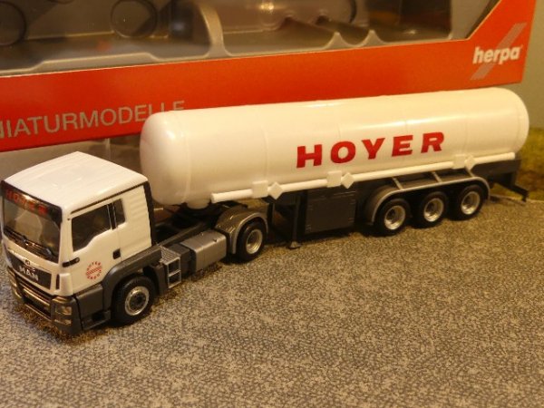 1/87 Herpa MAN TGS L Euro 6c Benzintank Sattelzug Hoyer LNG 308618