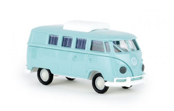 1/87 Brekina # 2108 VW T1 b Camper mit Hubdach pastelltürkis 31604