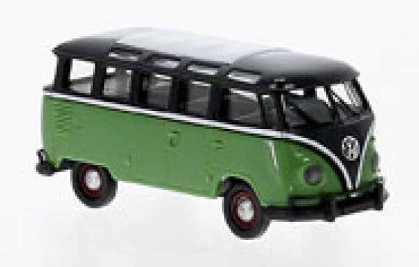 1/87 Brekina # 2258 VW T1 b Samba schwarz/grün 31849