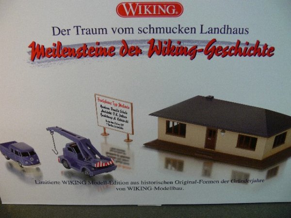 1/87 Wiking Set Fertighaus Bausatz + Mobilkran Demag+VW T1 Doppelkabine 0990 85