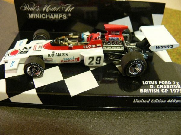 1/43 Minichamps Lotus Ford 72 D.Charlton British GP 1972