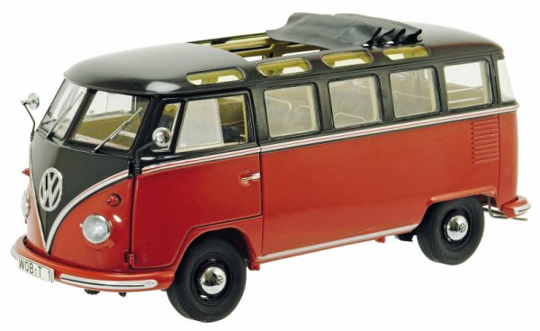 1/18 Schuco VW T1 Samba schwarz/rot 45 002 8400