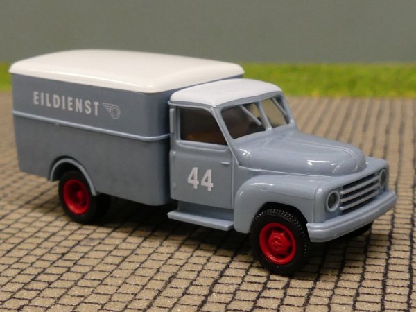 1/87 Brekina Hanomag L 28 Eildienst #44 blaugrau Koffer