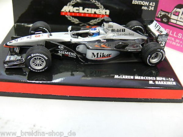 1/43 Minichamps McLaren Mercedes MP4-16 Hakkinen 2001 530014303