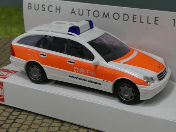 1/87 Busch MB C-Klasse T Notarzt Nürnberg 49160