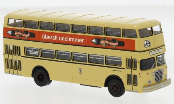 1/87 Brekina Büssing D2U Doppeldecker BVG - Handelsgold 61256