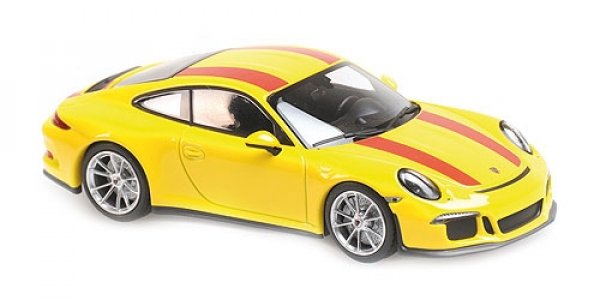 1/43 Maxichamps Porsche 911 R 2016 gelb mit roten Streifen 940 066221