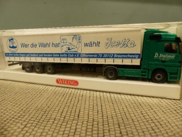 1/87 Wiking MB Actros Stürmer Isetta Schiebeplanen SZ Sondermodell