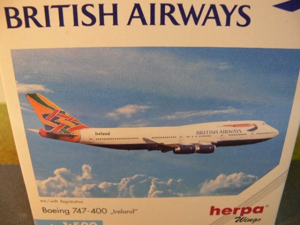 1/500 Herpa Boeing 747-400 British Airways "Ireland" 511537 E