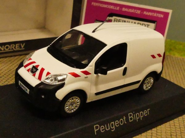 1/43 Norev Peugeot Bipper 2009 weiß mit roten Streifen 479868