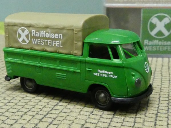 1/87 Brekina # 2163pl VW T1 b Raiffeisen Westeifel Pritsche/Plane