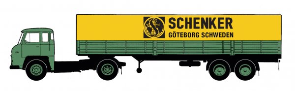 1/87 Brekina Scania LB 76 Schenker Planen-Sattelzug 85152