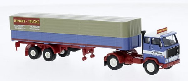 1/87 Brekina Volvo F89 Rynart NL Planen-Sattelzug 85686