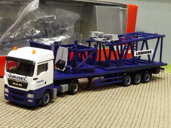 1/87 Herpa MAN TGX Wasel Sattelzug mit Reduzierstück und Kopfstück 303446