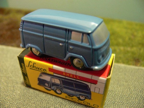 Schuco Piccolo VW T2 Kasten blau grau 05221