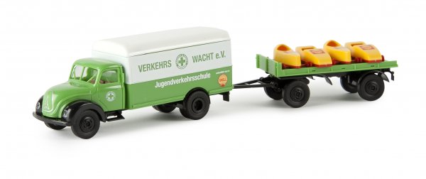 1/87 Brekina Magirus Mercur mit Anhänger Verkehrswacht 94237