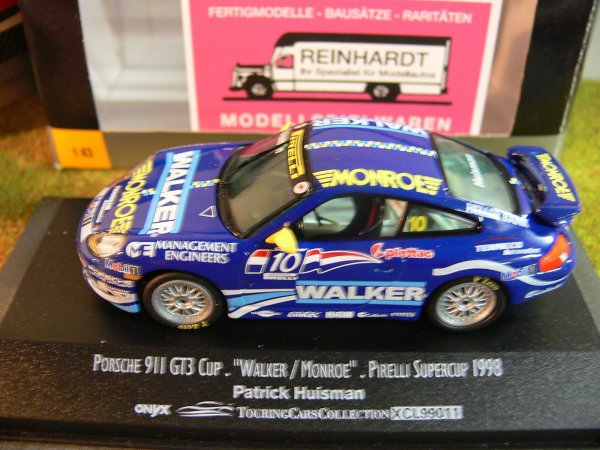 1/43 Onyx XCL99011 Porsche 911 GT3 Cup Walker/Monroe Pirelli Supercup 98 Huisman