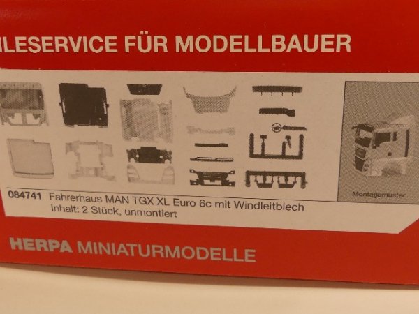 1/87 Herpa Fahrerhaus MAN TGX XL Euro 6c mit Windleitblech 2 Stück 084741