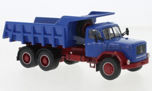 1/43 IXO Magirus Jupiter 6x6 blau/rot Muldenkipper TRUD 004