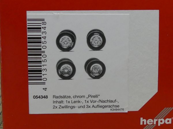 1/87 Herpa Zubehör Radsatz chrom PIRELLI 054348