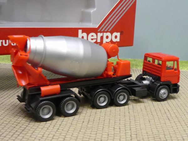 1/87 Herpa MAN F90 Betonmischer rot Sattelzug 141574