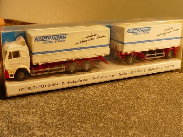 1/87 Wiking MB SK Hydrotherm Stiebel Eltron Hängerzug