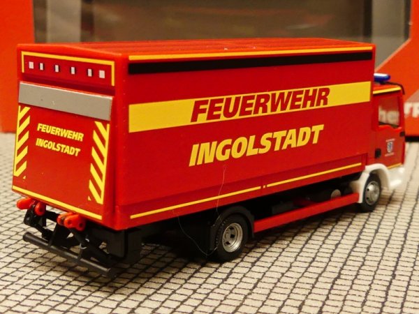 1/87 Herpa MAN TGL Planen LKW mit Ladebordwand FW Ingolstadt 094221