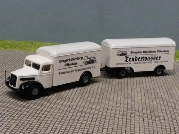 1/87 Brekina MAN F8 Tenderwasser Koffer Hängerzug