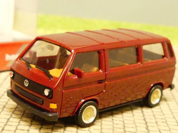 1/87 Herpa VW T3 Bus mit BBS-Felgen weinrot 420914