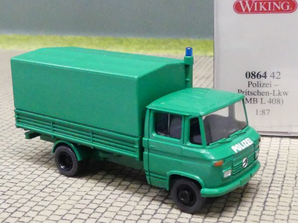 1/87 Wiking MB L 408 Polizei Pritschen LKW 0864 42