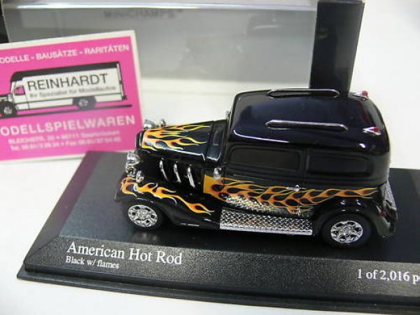 1/43 Minichamps American Hot Rod black with flames SONDERPREIS