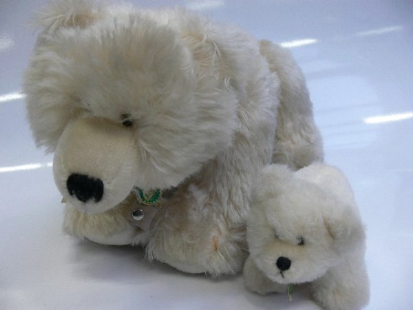 HC 26 Hermann Coburg Polar Bear Mama +Baby  32cm/14cm