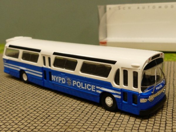 1/87 Busch Fishbowl NYPD POLICE Amerikanischer Bus 44551