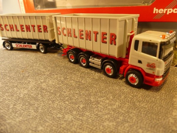 1/87 Herpa Scania R Abrollmulden Hängerzug Schlenter Aachen 305044