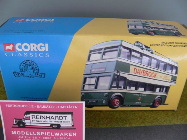 1/50 Corgi Nottingham City Transport Daybrook Karrier W Trolleybus Set 34701