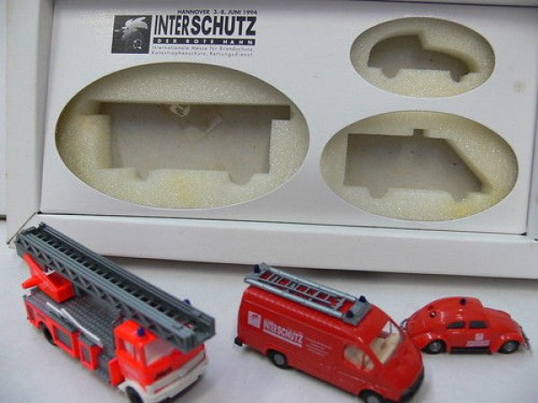 1/87 Busch Der rote Hahn 1994 MB DL Metz Villingen Ford Transit Interschutz VW Käfer Interschutz 49920