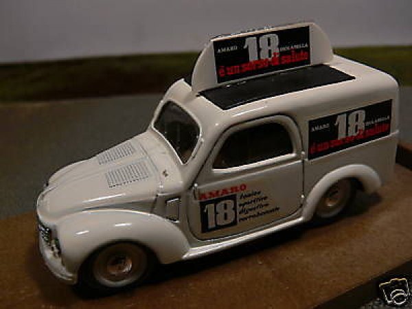 1/43 Brumm r57 Fiat 500 comerciale weiß AMARO 18