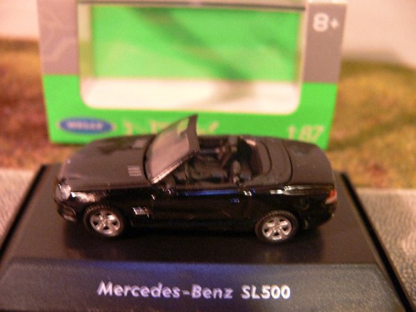 1/87 Welly MB SL500 Cabrio schwarz 73102