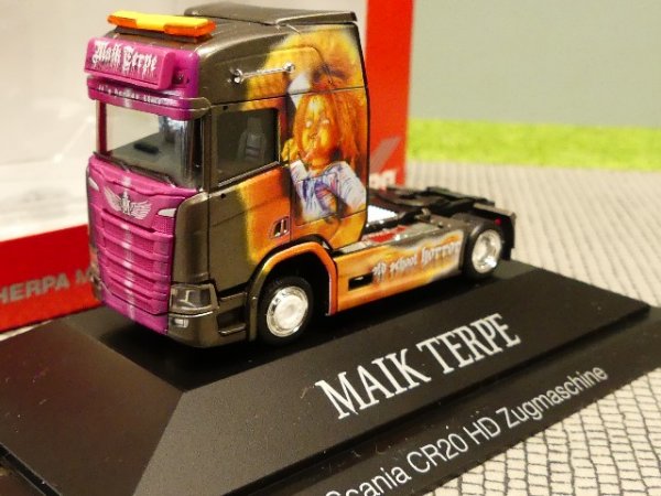 1/87 Herpa Scania CR 20 Hochdach Zugmaschine Maik Terpe 110976