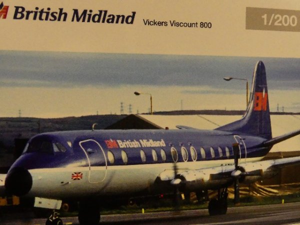 1/200 Herpa British Midland Airways Vickers Viscount 800 559591