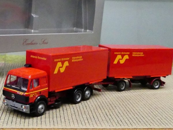 1/87 Herpa MB SK Anterist & Schneider Wechselkoffer Hängerzug