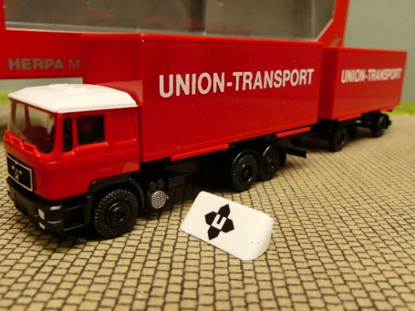 1/87 Herpa MAN F90 Union Transport Wechselkoffer HZ