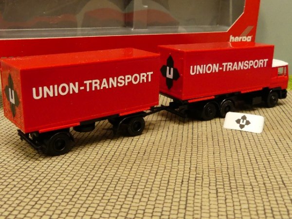 1/87 Herpa MAN F90 Union Transport Wechselkoffer HZ