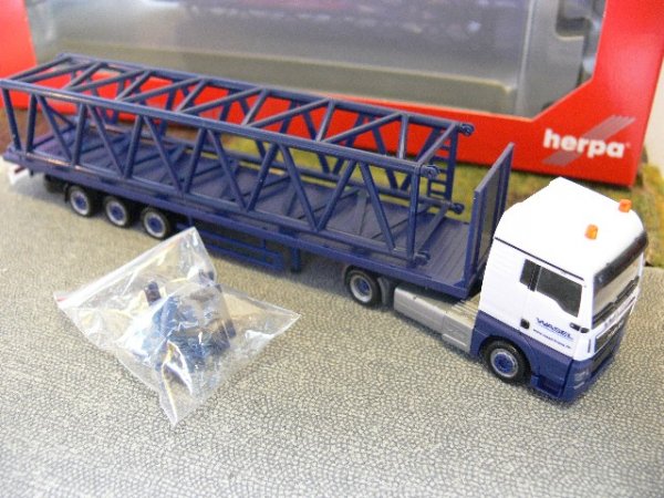 1/87 Herpa MAN TGX XLX Euro 6 Wasel Krane Lowliner-Flachbettzug 304689