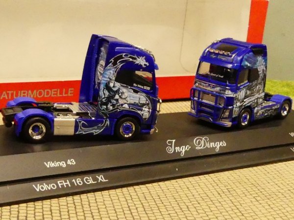 1/87 Herpa Volvo FH 16 GL XL 2 Zugmaschinen Set Ingo Dinges 110969