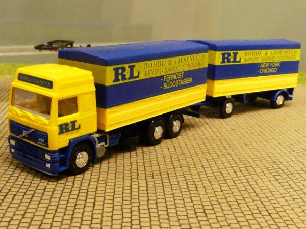 1/87  Albedo Volvo F12 R+L ROHDE & LIESENFELD Planenhängerzug