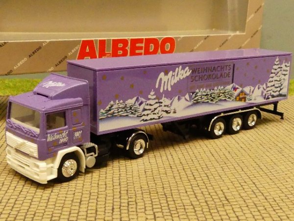 1/87  Albedo Volvo F12 Milka Weihnachtsschokolade 1991 Koffersattelzug