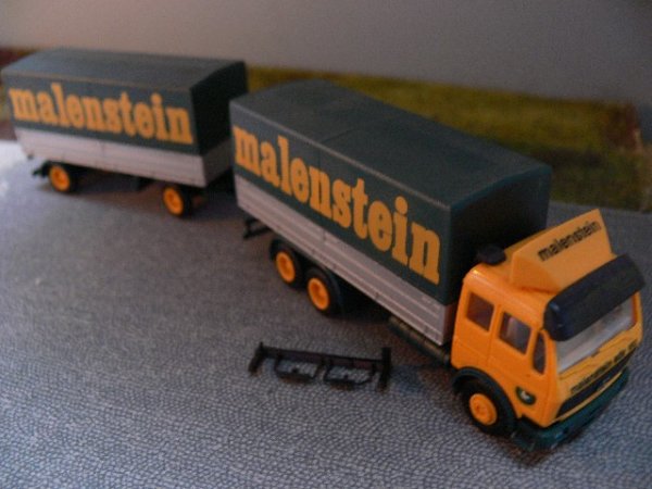 1/87 Herpa MB NG malenstein Hängerzug in Faltbox